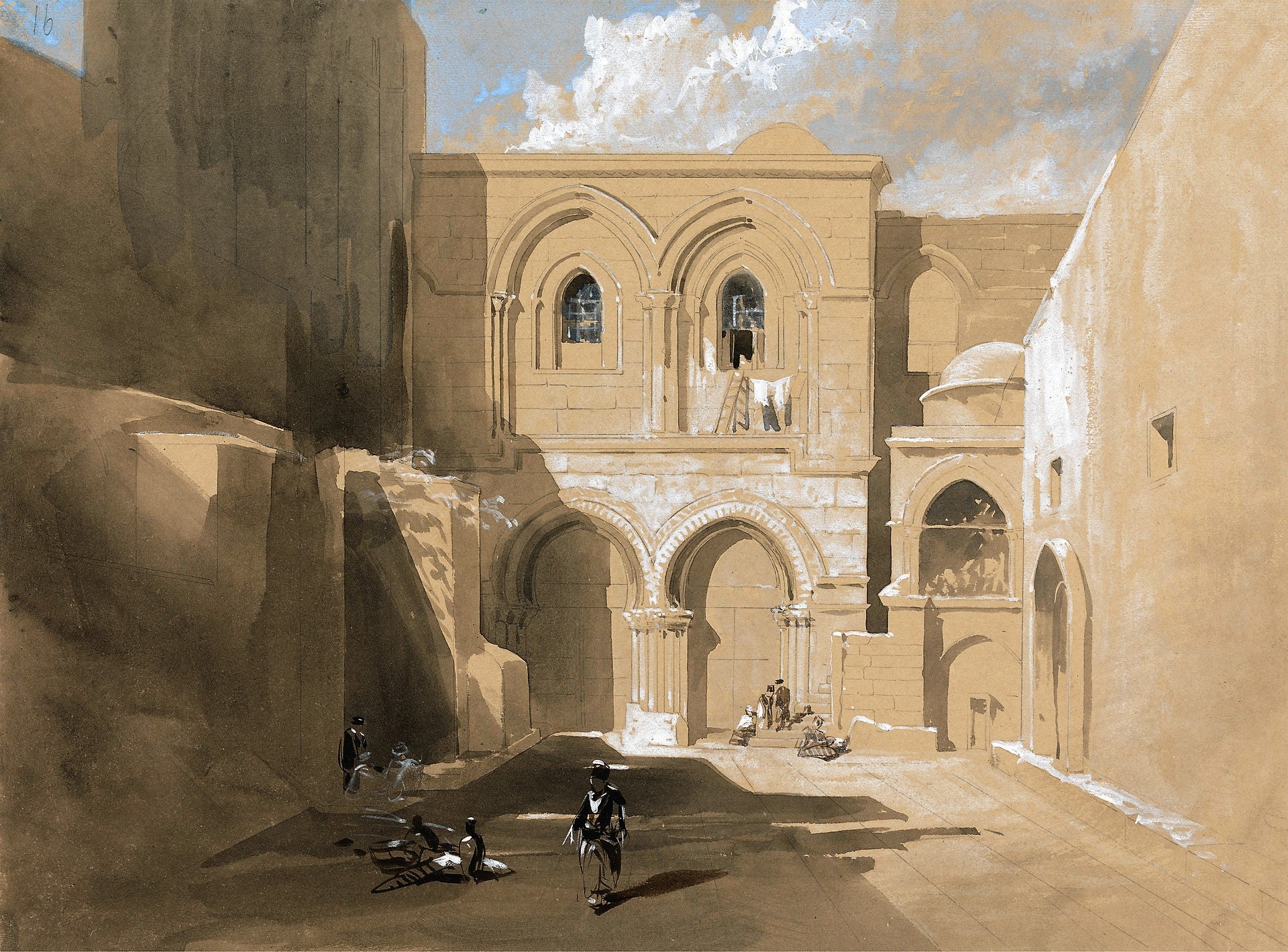 The Church of the Holy Sepulchre, vintage artwork by William James Müller, A3 (16x12") Poster Print