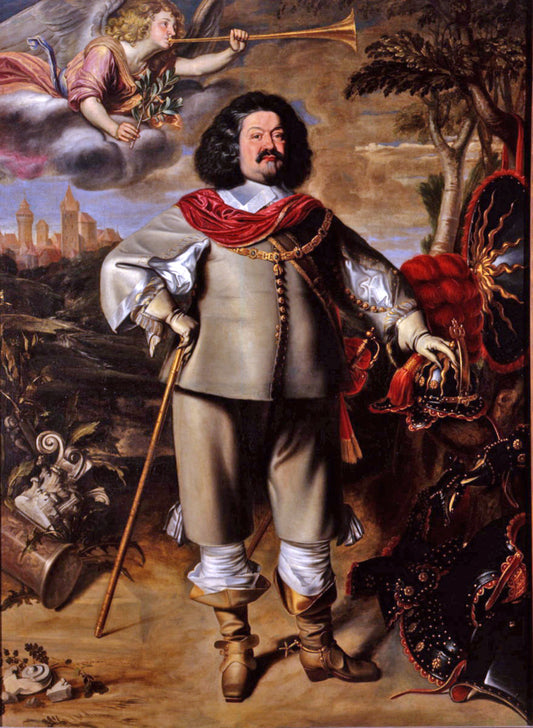 Portrait of Count Ottavio Piccolomini, vintage artwork by Anselm van Hulle, 12x8" (A4) Poster