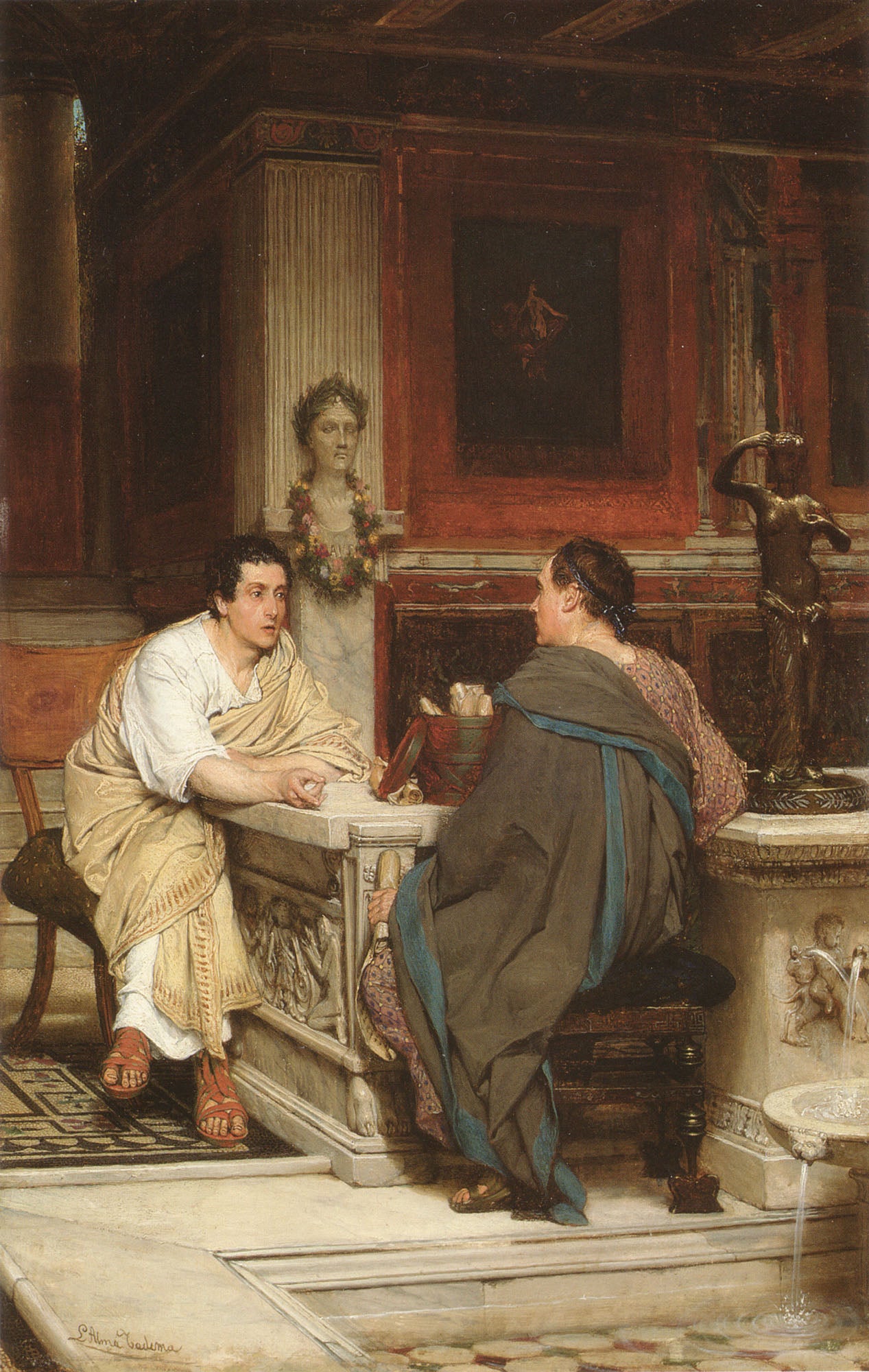 The Discourse, vintage artwork by Sir Lawrence Alma-Tadema, 12x8" (A4) Poster