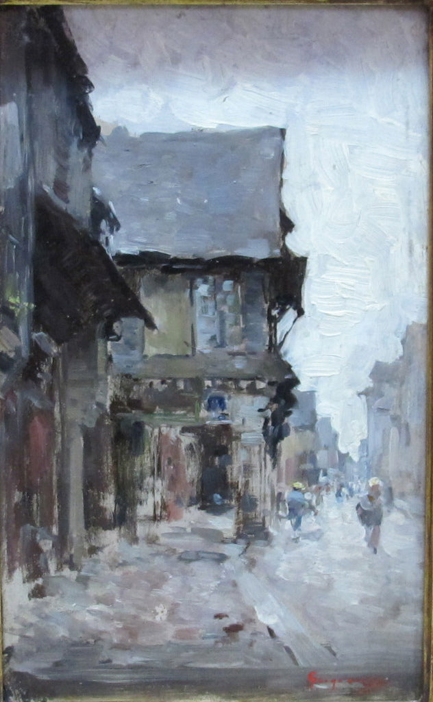 House in Vitre, vintage artwork by Nicolae Grigorescu, 12x8" (A4) Poster