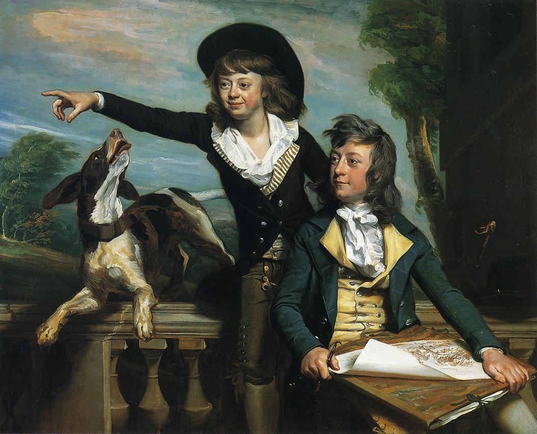 Charles Callis Western and His Brother Shirley Western), vintage artwork by John Singleton Copley, 12x8" (A4) Poster