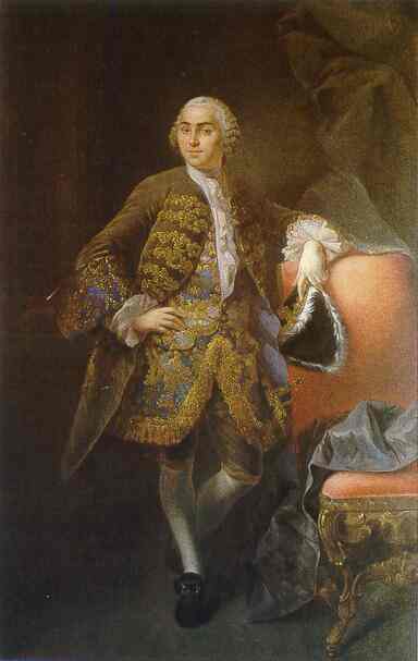 Portrait of Nikita Demidov, vintage artwork by Louis Tocque, 12x8" (A4) Poster