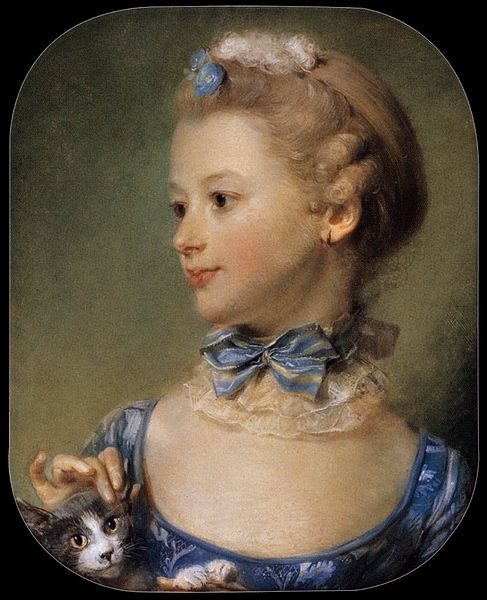 Madamoiselle Huquier, vintage artwork by Jean-Baptiste Perronneau, 12x8" (A4) Poster