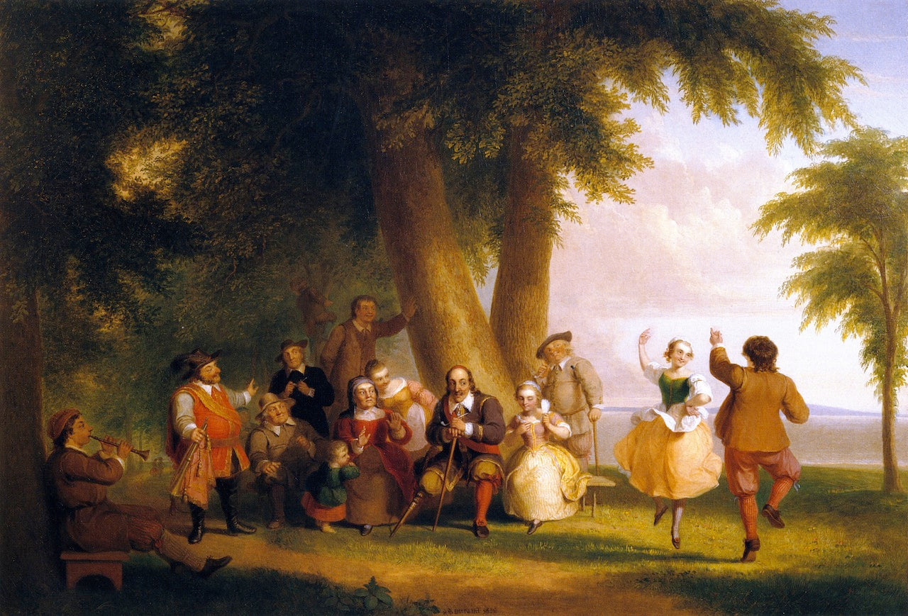 Dance on the Battery in the Presence of Peter Stuyvesant, vintage artwork by Asher Brown Durand, A3 (16x12") Poster Print
