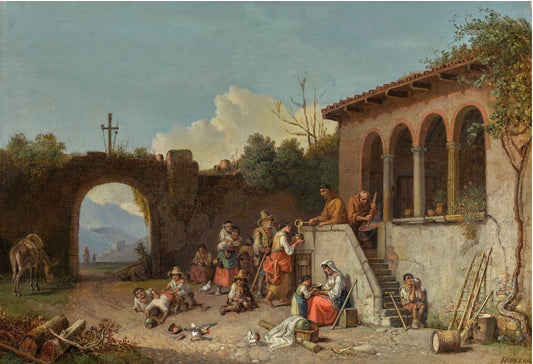 Soup Kitchen in the Monastery, vintage artwork by Heinrich Bürkel, A3 (16x12") Poster Print