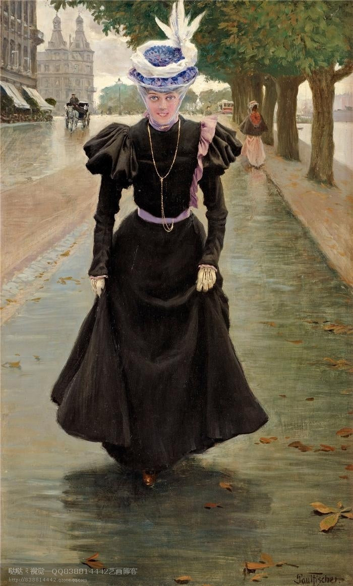 Elegant Copenhagen Girl by Paul-Gustave Fischer,A3(16x12")Poster