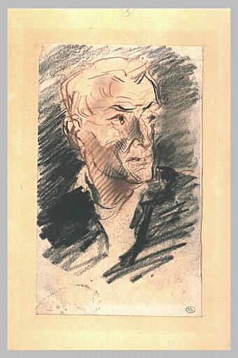 Portrait of a Man Turned to the Right, vintage artwork by Jean-Baptiste Carpeaux, 12x8" (A4) Poster