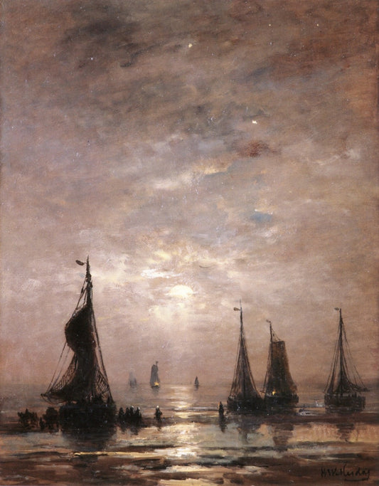 Evening Mood, vintage artwork by Hendrik Willem Mesdag, 12x8" (A4) Poster
