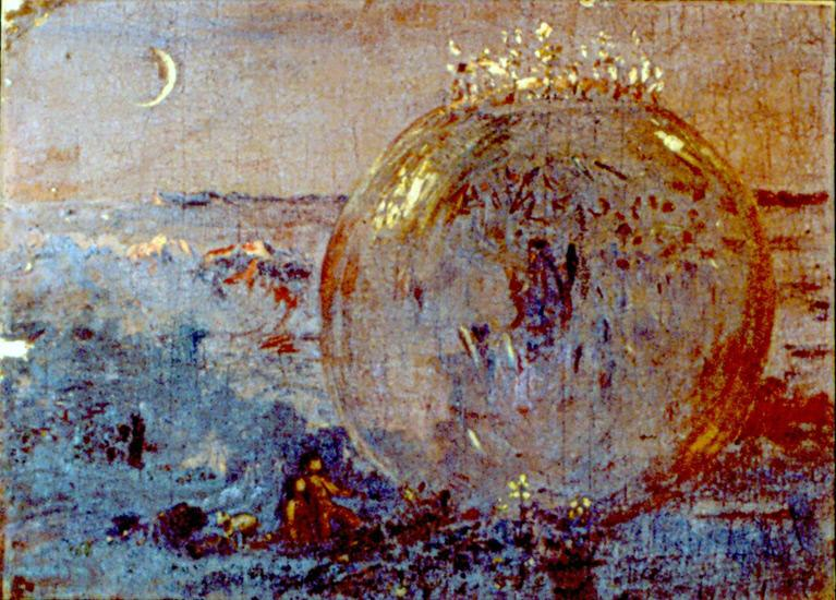 Compositional Study for Evening of The Sixth Day, vintage artwork by Carl Gutherz, 12x8" (A4) Poster