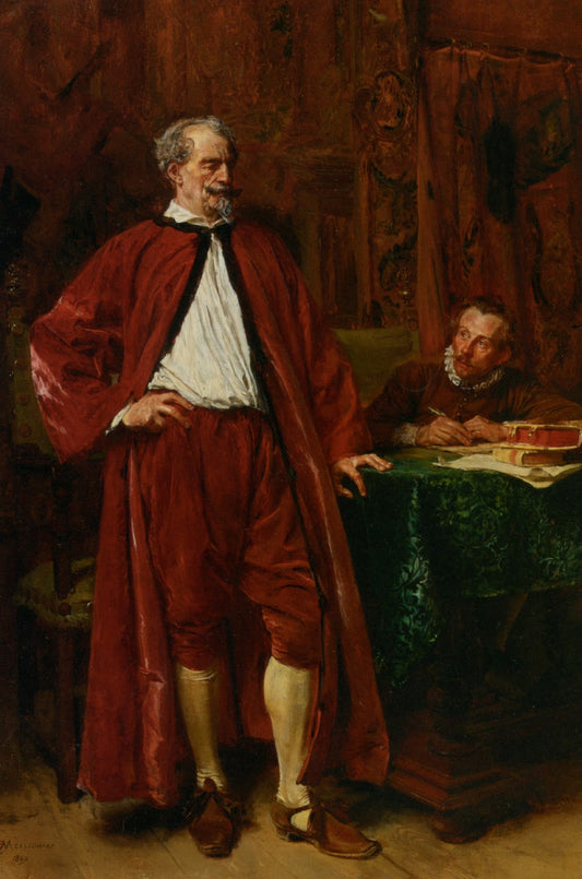 Diderot and his Scribe, vintage artwork by Jean-Louis Ernest Meissonier, A3 (16x12") Poster Print