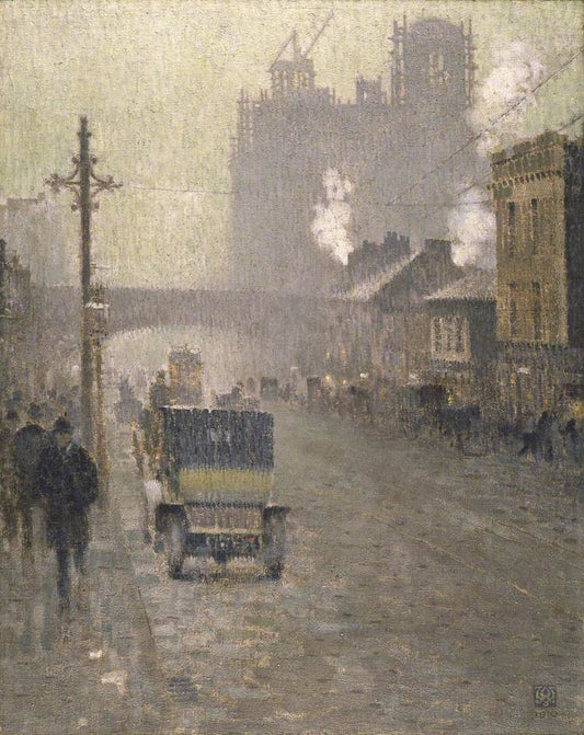Oxford Road, vintage artwork by Pierre Adolphe Valette, 12x8" (A4) Poster