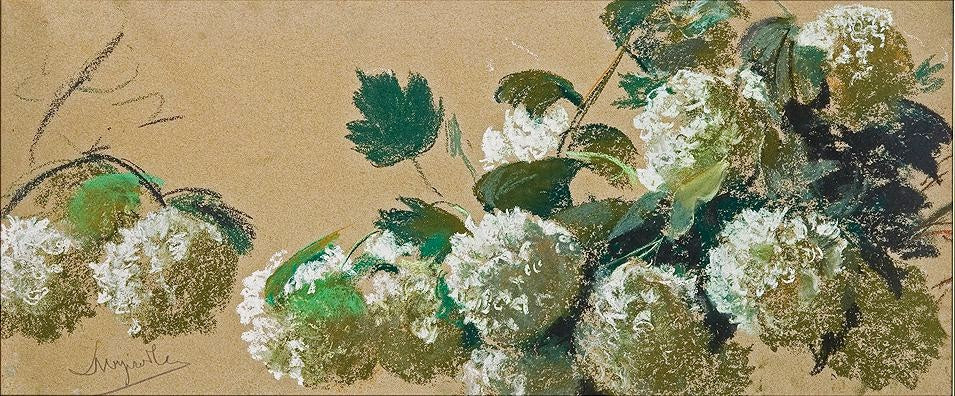 Blooming Viburnum, vintage artwork by Leon Jan Wyczolkowski, 12x8" (A4) Poster