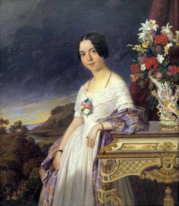 Mrs. György Lenhossek, vintage artwork by Ágost Elek Canzi, A3 (16x12") Poster Print