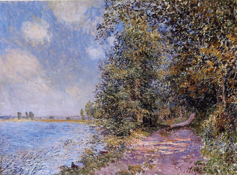 An August Afternoon near Veneux, vintage artwork by Alfred Sisley, 12x8" (A4) Poster