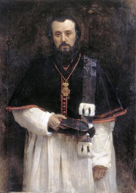 Portrait of Abbot Lavigerie, vintage artwork by Leon Joseph Florentin Bonnat, 12x8" (A4) Poster