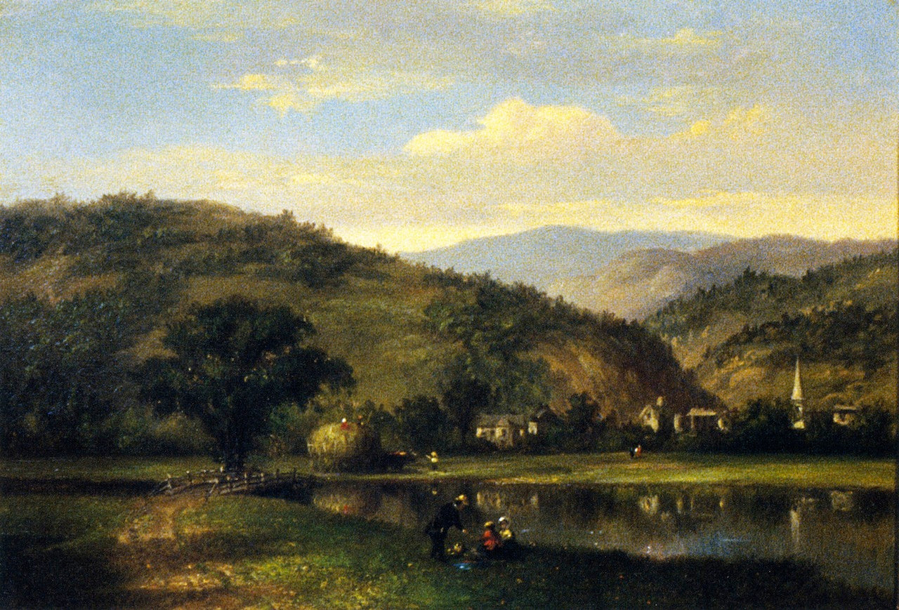 Stowe, Vermont, vintage artwork by Robert Spear Dunning, 12x8" (A4) Poster