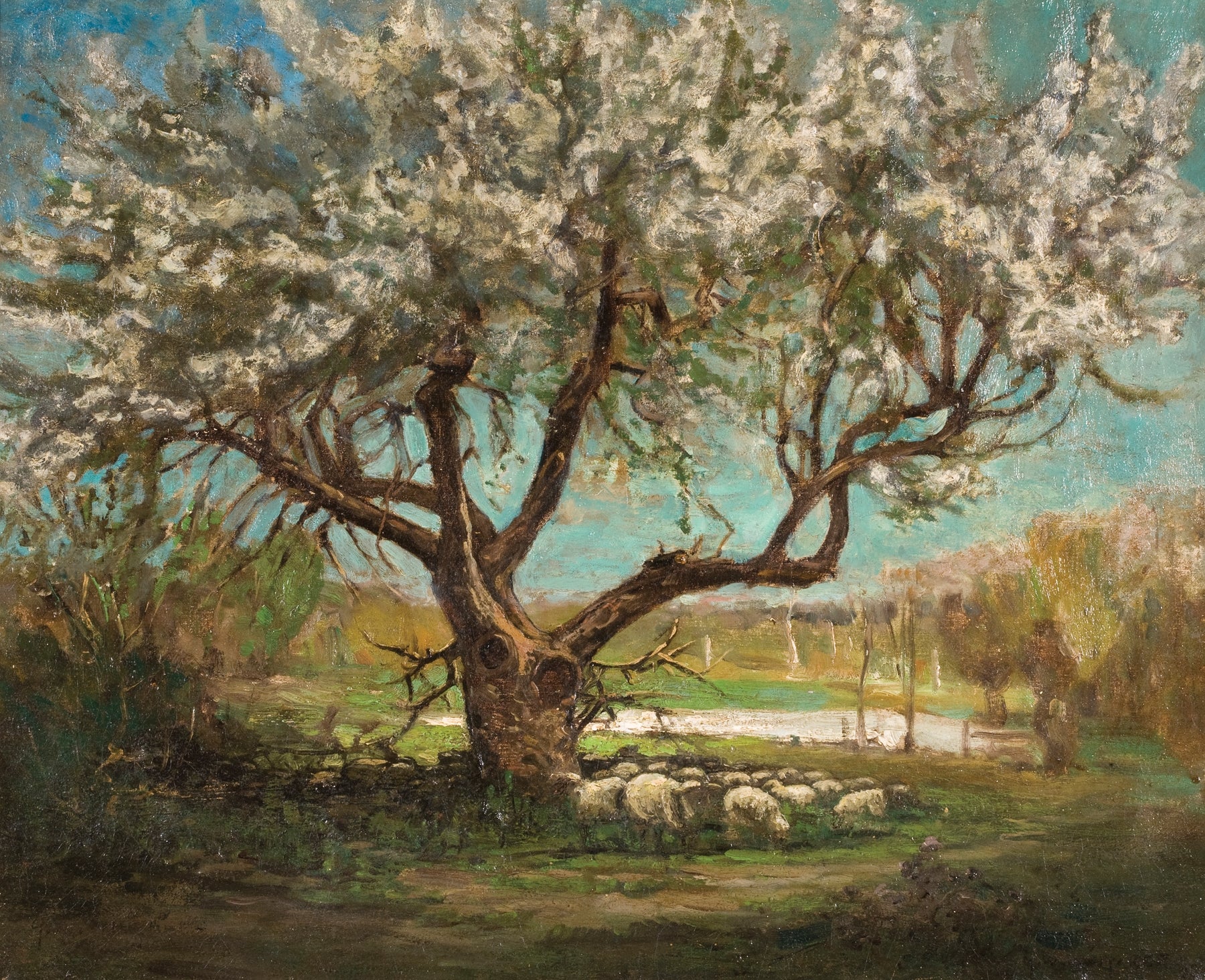 At Reynolds Lane, Bristol, Rhode Island, vintage artwork by George William Whitaker, 12x8" (A4) Poster
