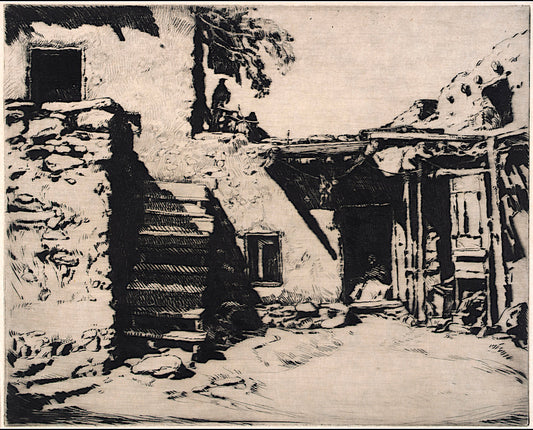 The Chief's House, Moenkopi, Arizona, vintage artwork by Carl Oscar Borg, 12x8" (A4) Poster