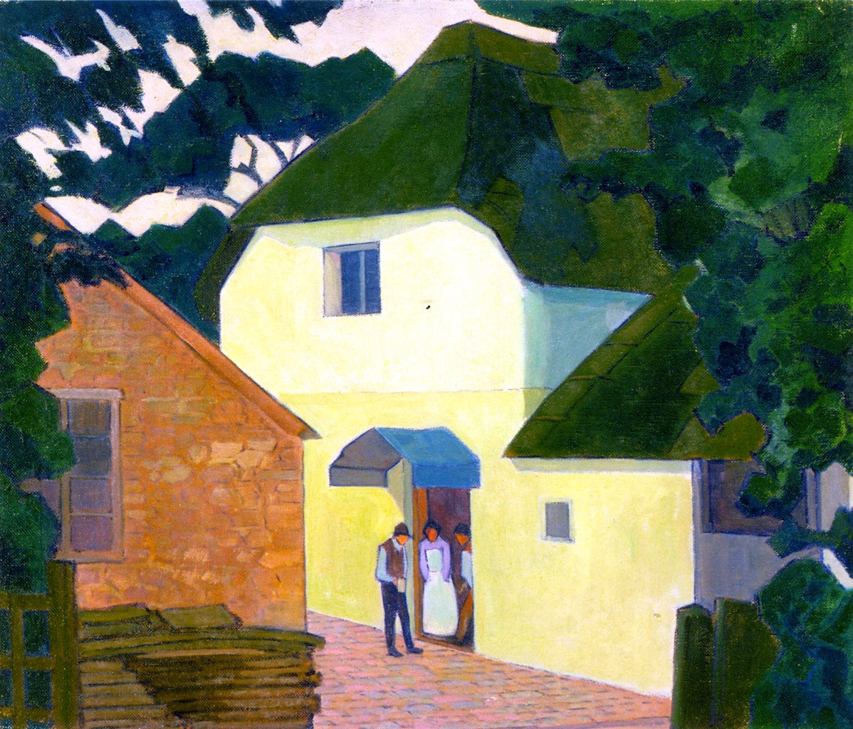Caller at the Mill, vintage artwork by Robert Bevan, 12x8" (A4) Poster