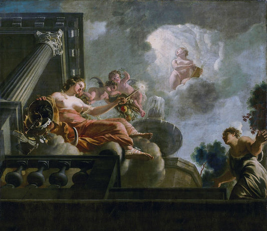 Religio Favours Abondantia, vintage artwork by Gerard de Lairesse, 12x8" (A4) Poster