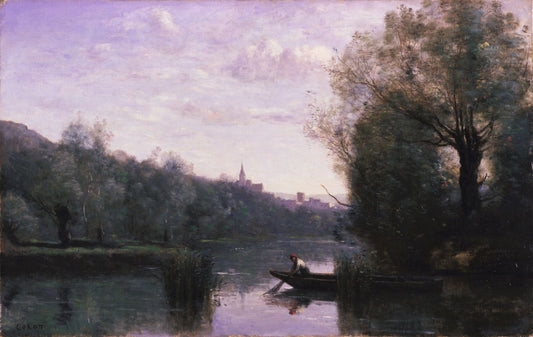Banks of the Somme at Picquigny, vintage artwork by Jean-Baptiste-Camille Corot, A3 (16x12") Poster Print
