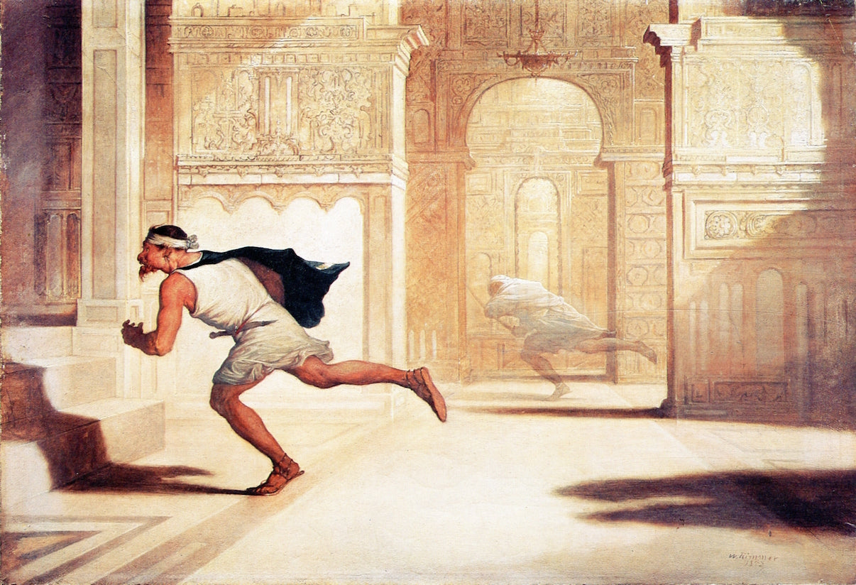 Flight and Pursuit, vintage artwork by William Rimmer, A3 (16x12") Poster Print