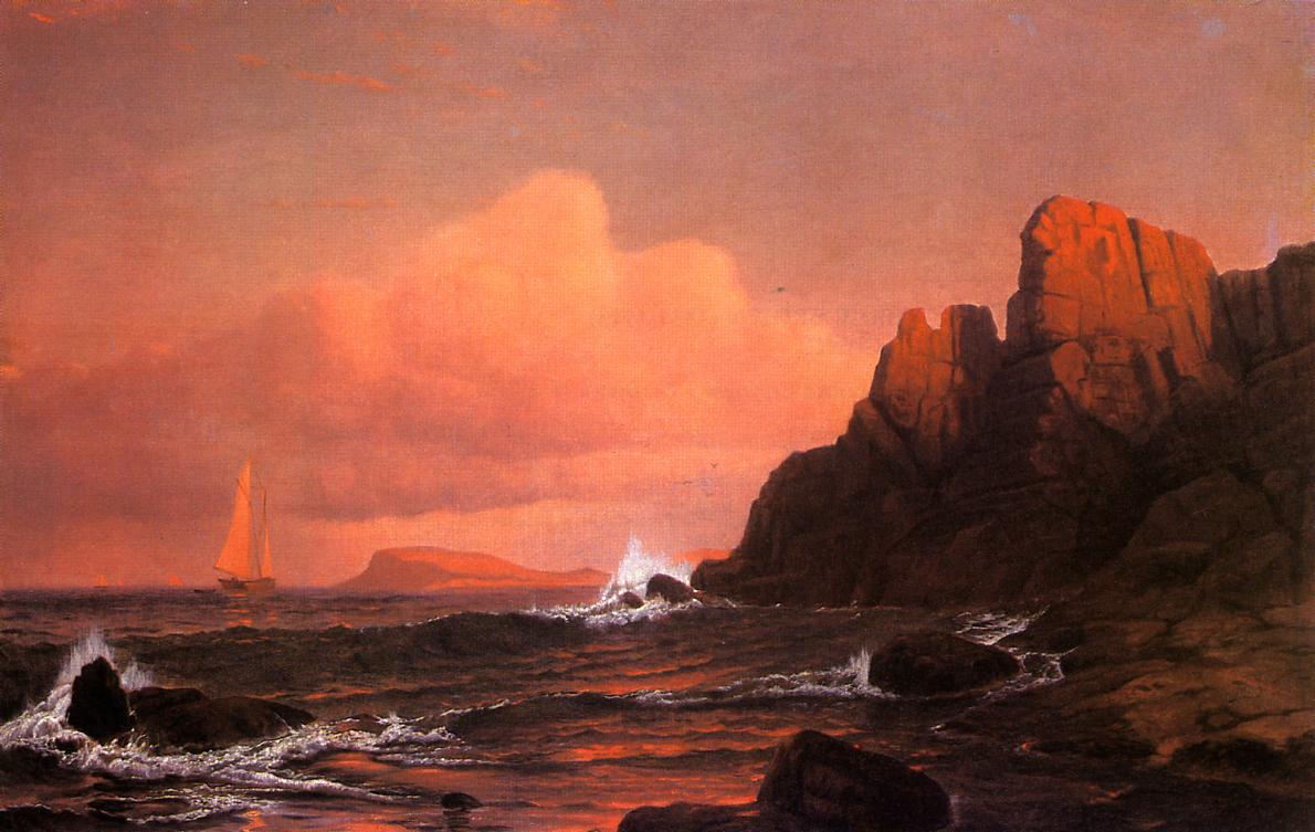 Sailing into the Sunset, vintage artwork by Francis A. Silva, 12x8" (A4) Poster