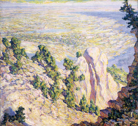 View from a Mountaintop, vintage artwork by Robert Lewis Reid, 12x8" (A4) Poster