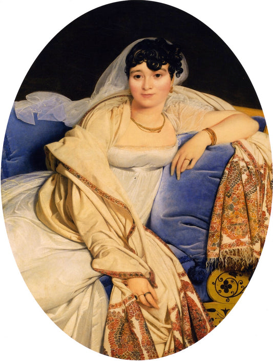 Marie-Francoise Riviere, vintage artwork by Jean-Auguste-Dominique Ingres, 12x8" (A4) Poster
