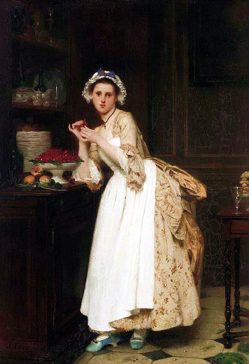 The Cherry Picker, vintage artwork by Joseph Caraud, A3 (16x12") Poster Print