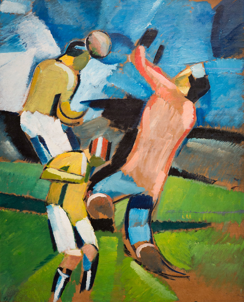 Football Players, Sofus Heading, vintage artwork by Harald Giersing, 12x8" (A4) Poster