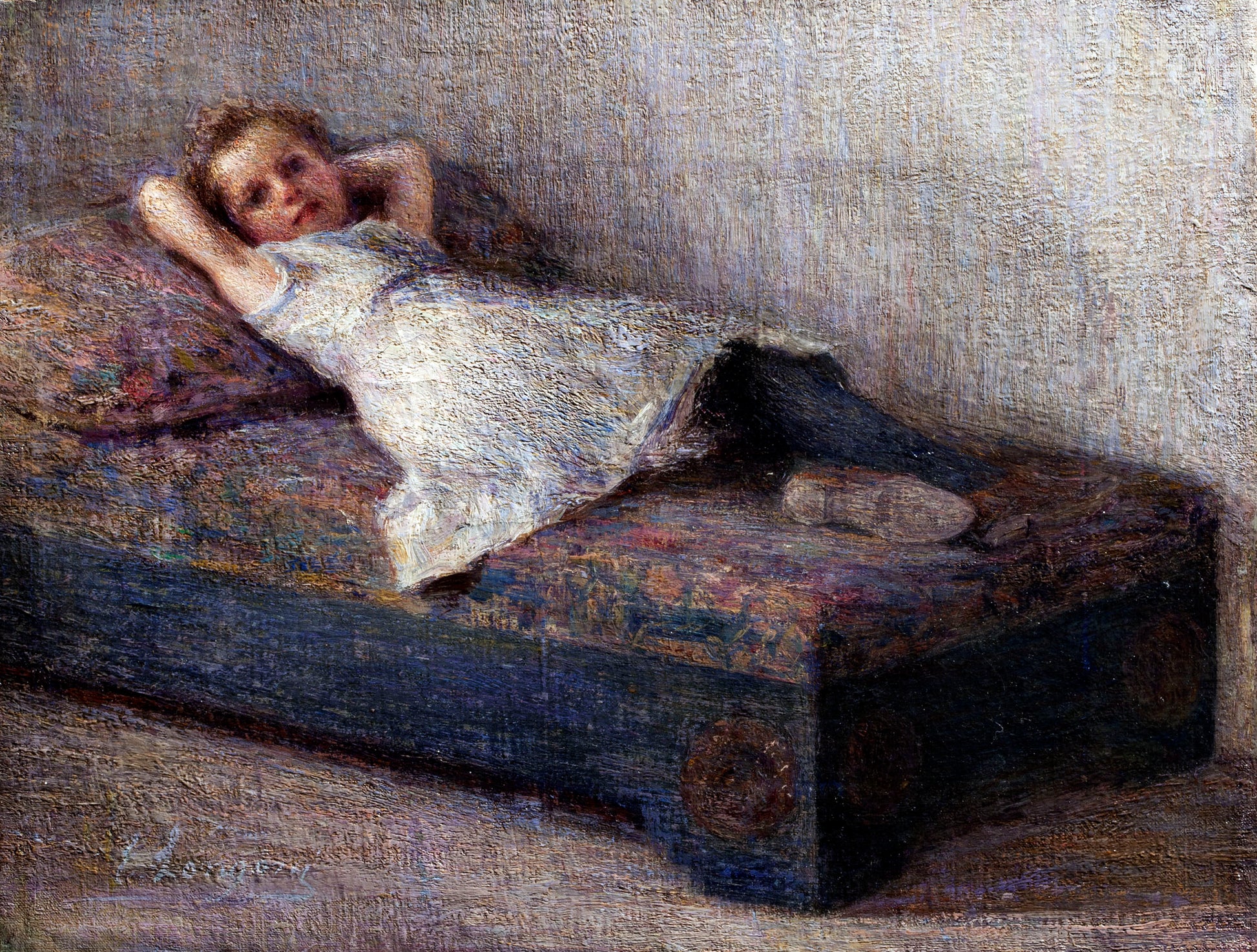 Little Model Resting by Emilio Longoni,A3(16x12")Poster