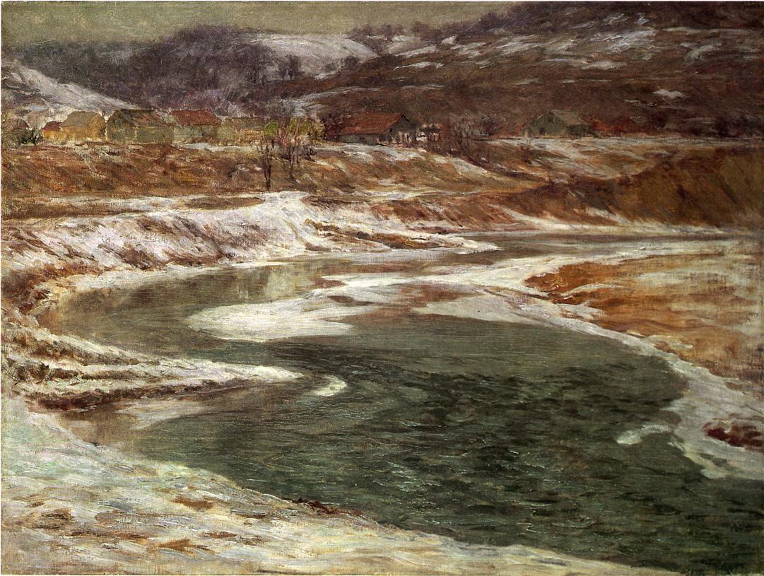 Winter - Brookville by John Ottis Adams,A3(16x12")Poster