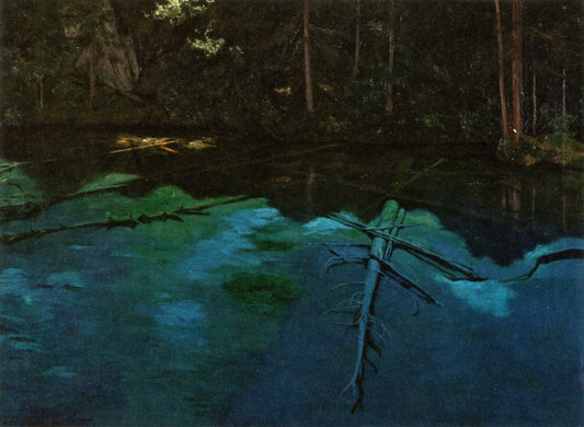 Blausee (Trunks), vintage artwork by Hans Emmenegger, 12x8" (A4) Poster