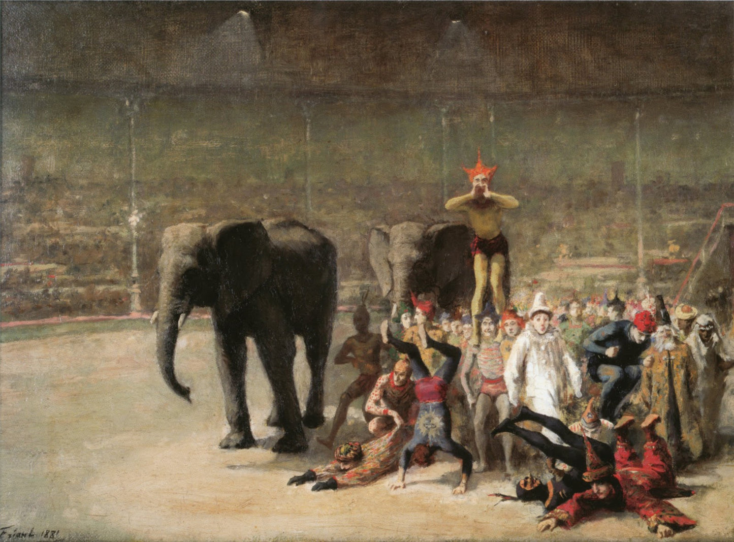 The Entrance of the Clowns by emile Friant,A3(16x12")Poster