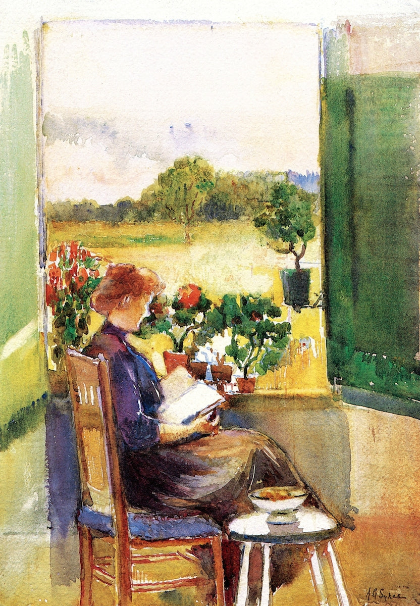 Reading by an Open Window by Annie G. Sykes,A3(16x12")Poster
