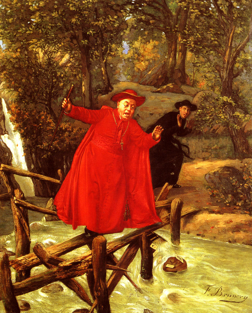 A Delicate Balance, vintage artwork by Francois Brunery, 12x8" (A4) Poster