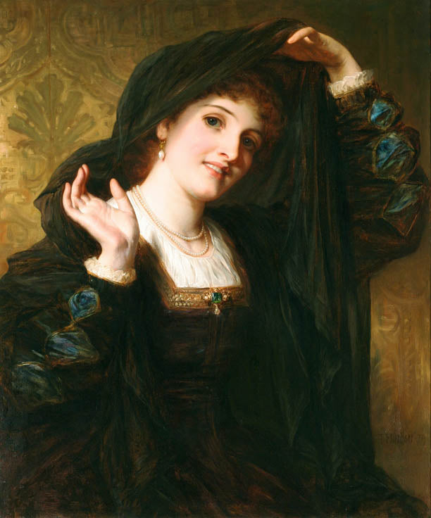 Olivia Unveiling to Viola, vintage artwork by Thomas Francis Dicksee, R.A., A3 (16x12") Poster Print