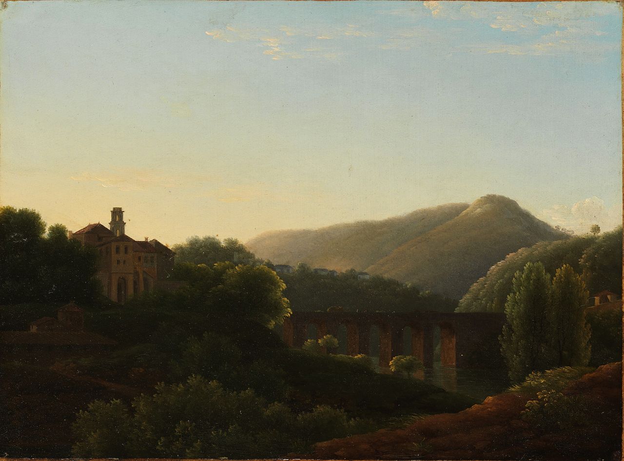 The Bridge at La Cava, Kingdom of Naples, vintage artwork by Jean-Joseph-Xavier Bidauld, 12x8" (A4) Poster