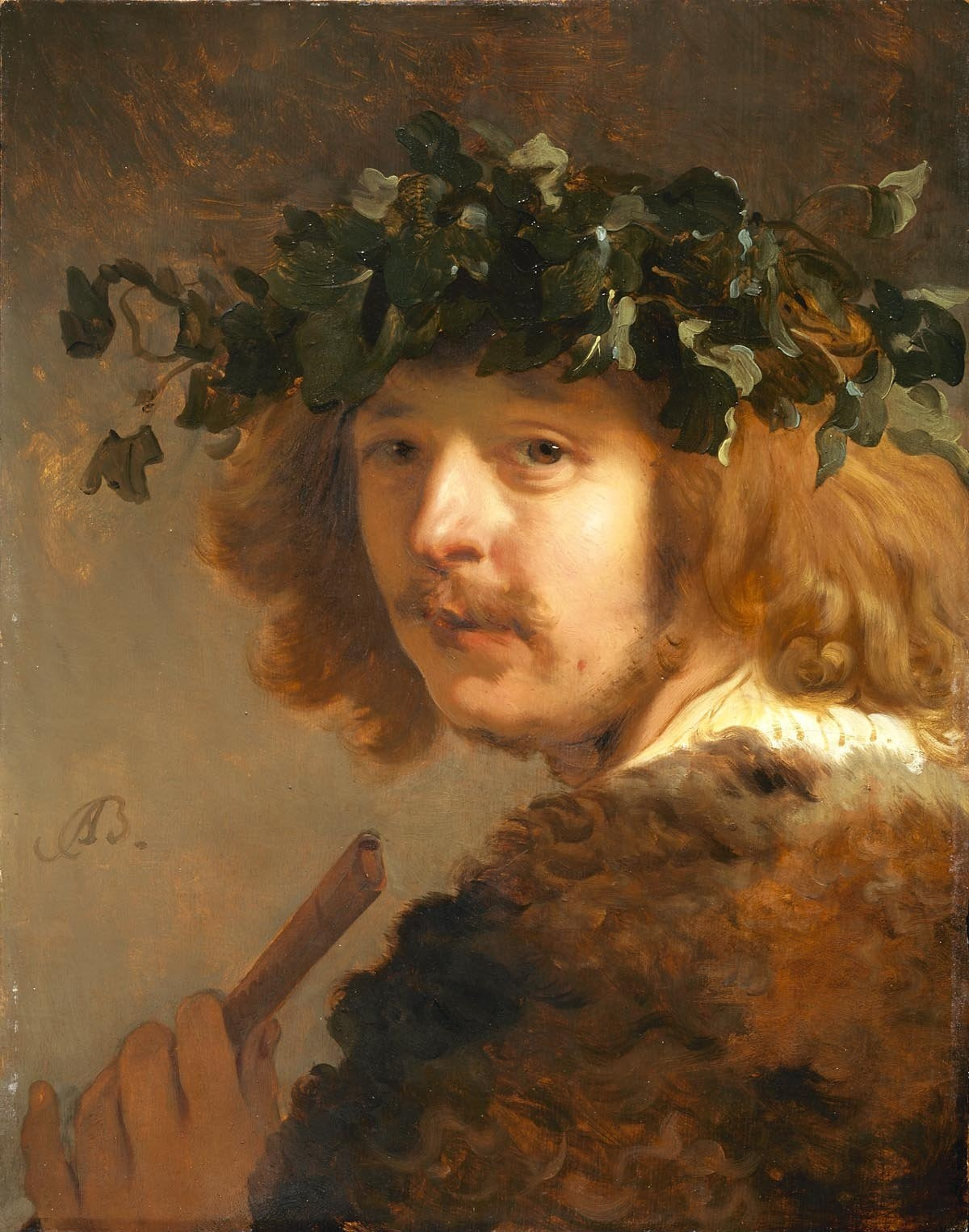 Self Portrait as a Shepherd, vintage artwork by Jacob Adriaensz. Backer, 12x8" (A4) Poster