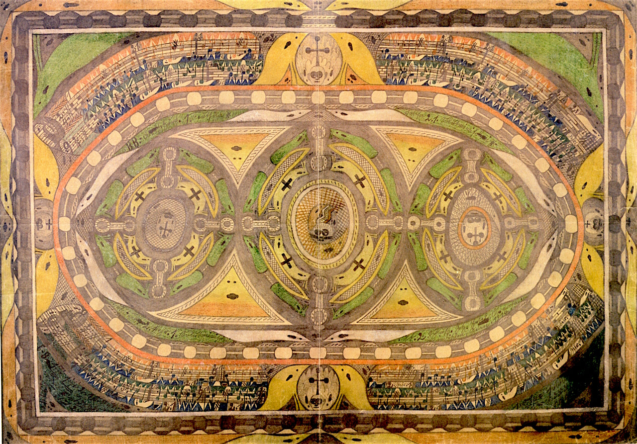 Formoosa Island in the Indian Ocean, vintage artwork by Adolf Wölfli, 12x8" (A4) Poster