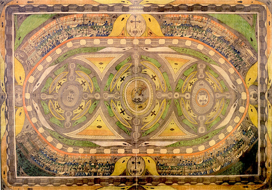 Formoosa Island in the Indian Ocean, vintage artwork by Adolf Wölfli, 12x8" (A4) Poster