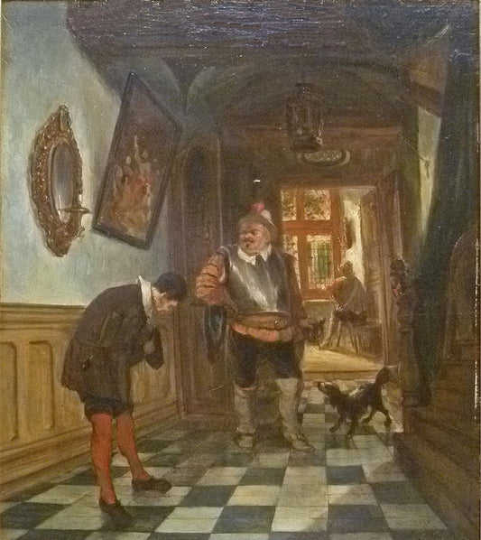 Interior with a Dog, vintage artwork by Jan August Hendrik Leys, A3 (16x12") Poster Print