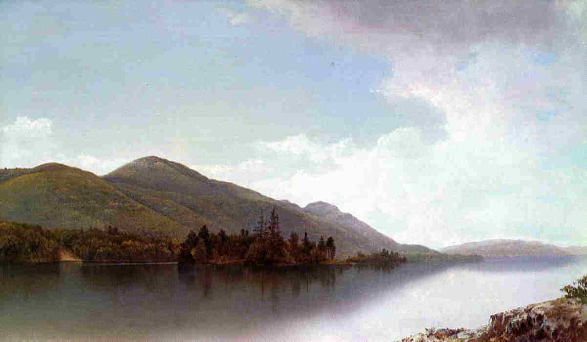 Buck Mountain, Lake George, vintage artwork by David Johnson, 12x8" (A4) Poster