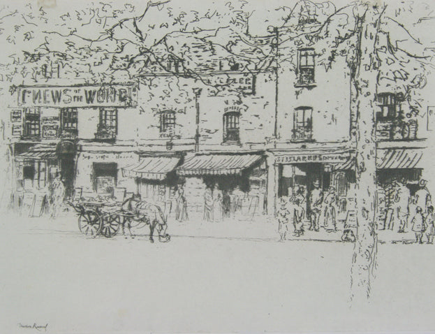 The Street, Chelsea Embankment, vintage artwork by Theodore Roussel, 12x8" (A4) Poster