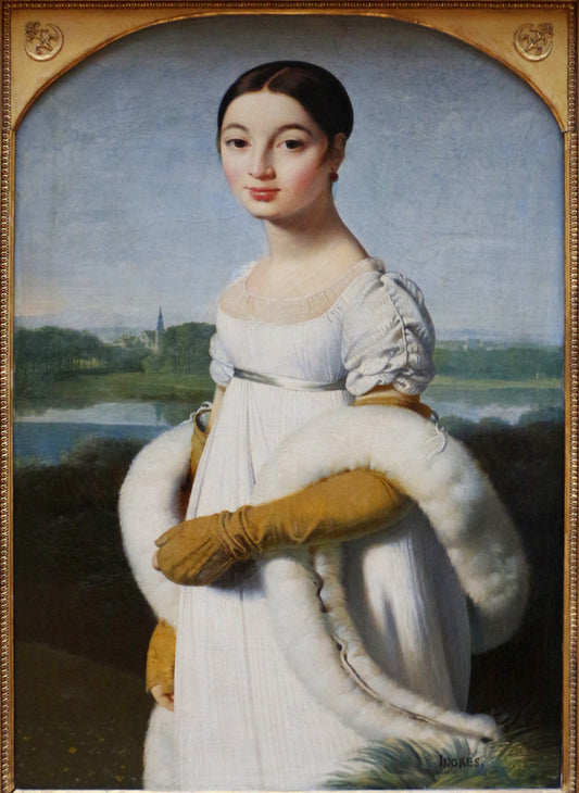 Caroline Riviere, vintage artwork by Jean-Auguste-Dominique Ingres, 12x8" (A4) Poster