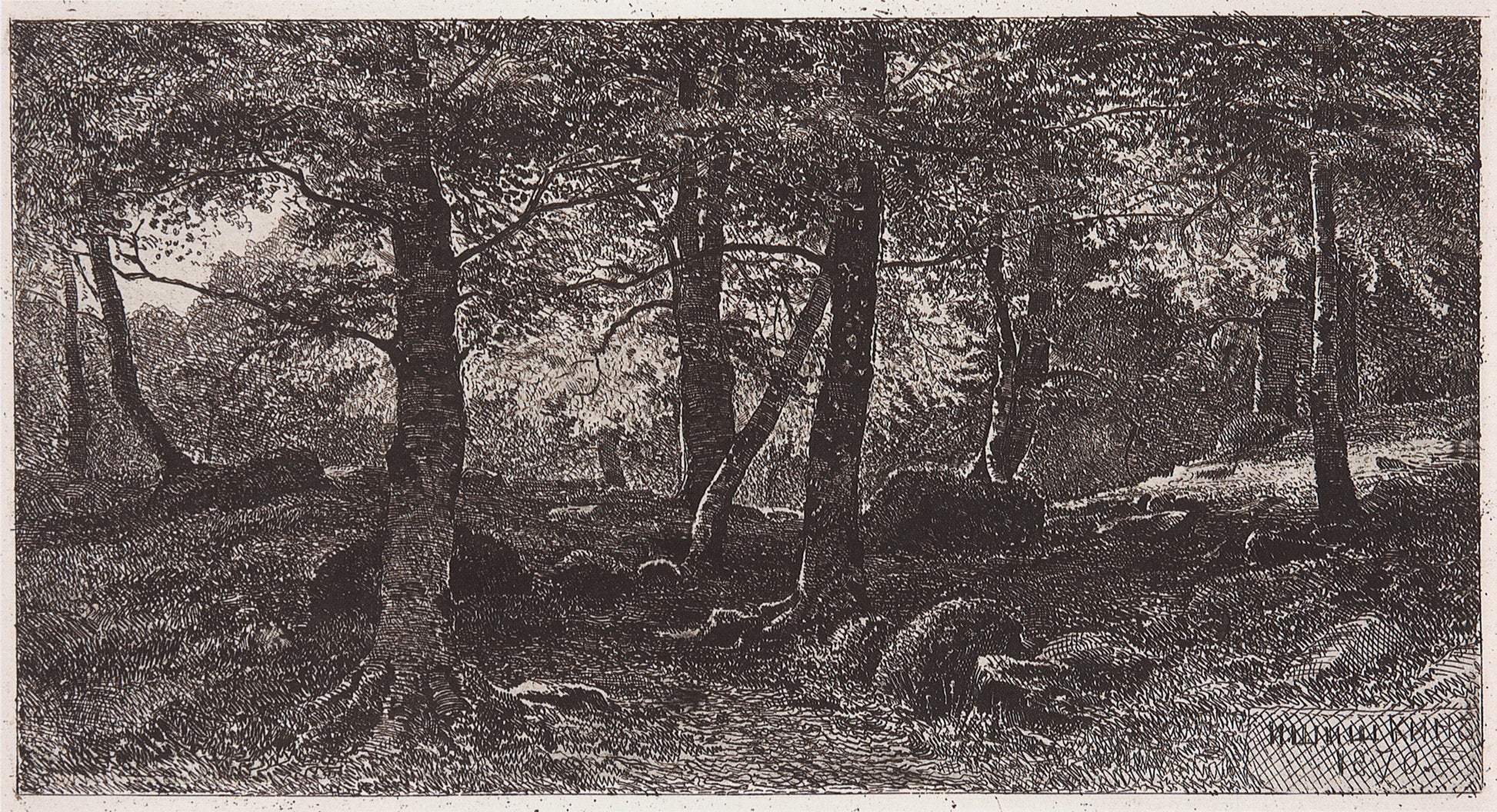 Beech Grove, vintage artwork by Ivan Ivanovich Shishkin, 12x8" (A4) Poster