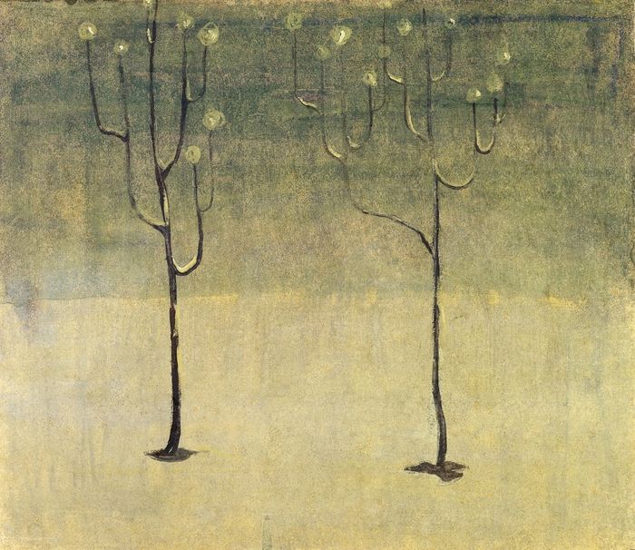 Winter Motif, vintage artwork by Mikalojus Ciurlionis, 12x8" (A4) Poster