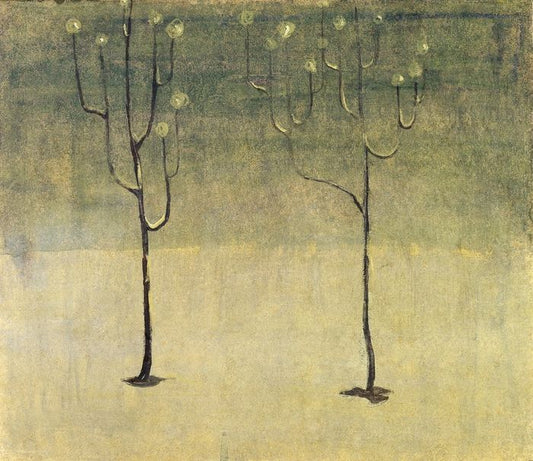 Winter Motif, vintage artwork by Mikalojus Ciurlionis, 12x8" (A4) Poster