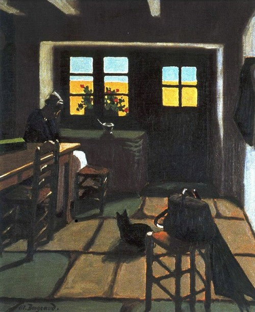 Scène d'interieur, vintage artwork by Marius Borgeaud, 12x8" (A4) Poster